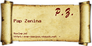 Pap Zenina névjegykártya